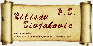 Milisav Divjaković vizit kartica